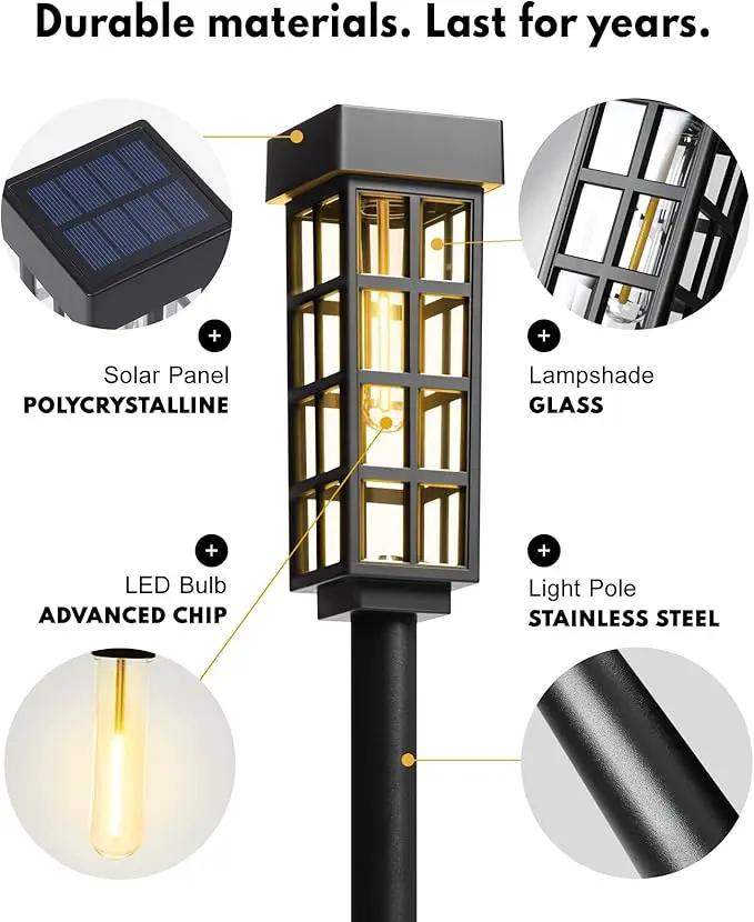 PASAMIC Solar Pathway Lights Outdoor8 Pack Solar Pathway Lights, LED Solar Lights Outdoor, IP65 Waterproof Outdoor Solar, Landscape Lighting for Patio Driveway Decor, Transparent by GreenHaven Gardens