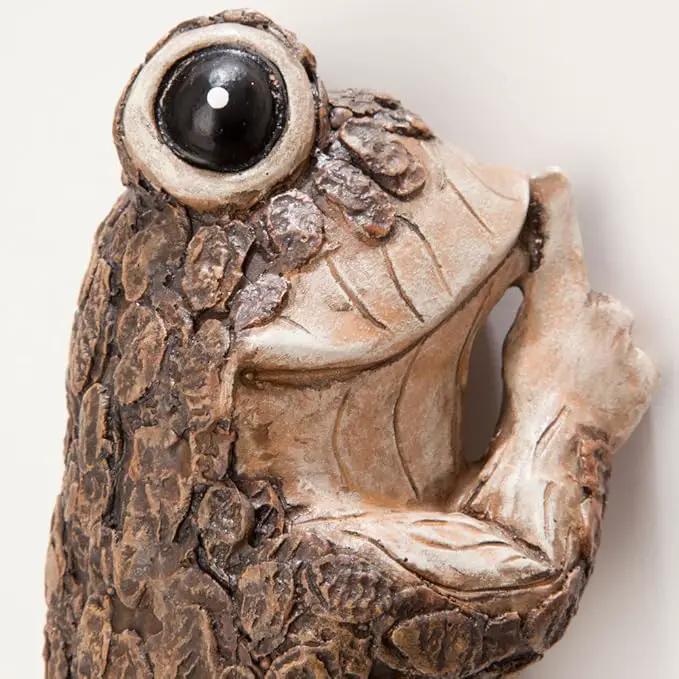 Bits and Pieces – Keep Quiet Frog Tree Peeker - Yard Decorations - Adorable Tree Sculpture - Garden Decoration - Garden Peeker Tree-Hugger Yard Art by GreenHaven Gardens