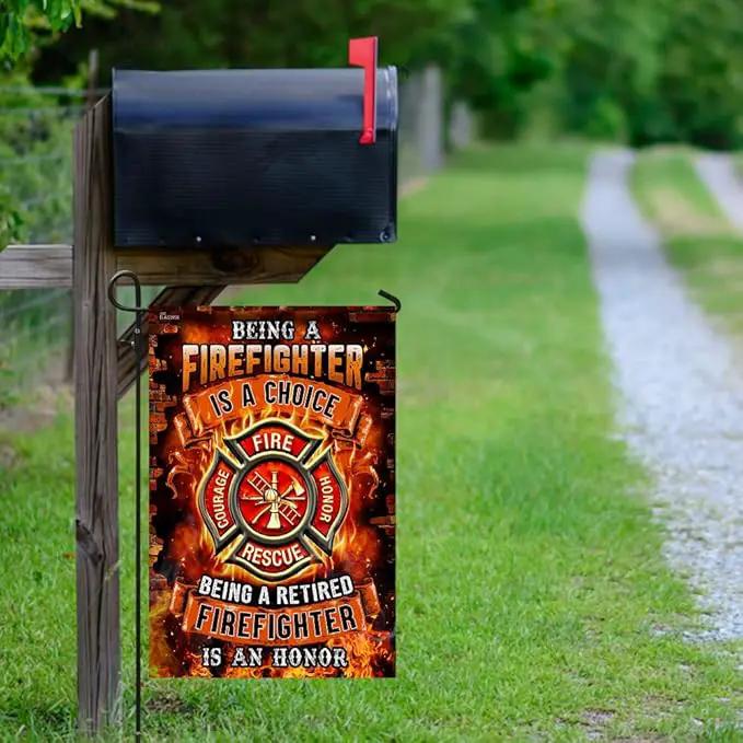Flags-Being A Retired Firefighter Is An Honor Flag TRN245F1, Garden Flag (11.5" x 17.5")-USA House Garden Flags Premium Polyester-Decorative Outdoor Flags by GreenHaven Gardens