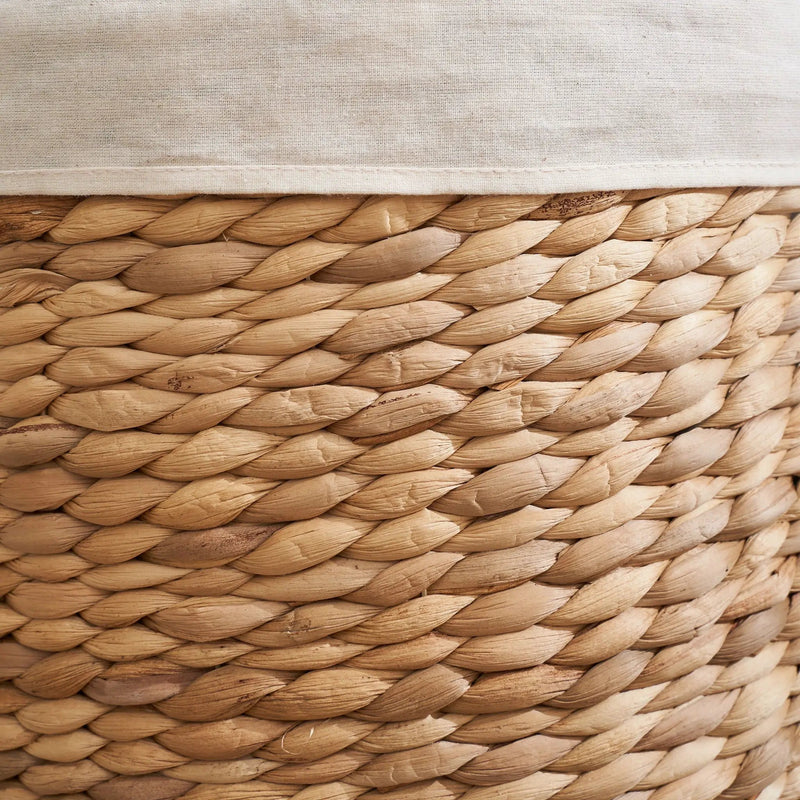 Ludmilla Round Tall Water Hyacinth Woven Wicker Laundry Hamper With Lid - For Clothes, Toys And Book Storage With Removable Liner - 18" X 18" X 23" - Natural Brown by Unique Piece Furniture