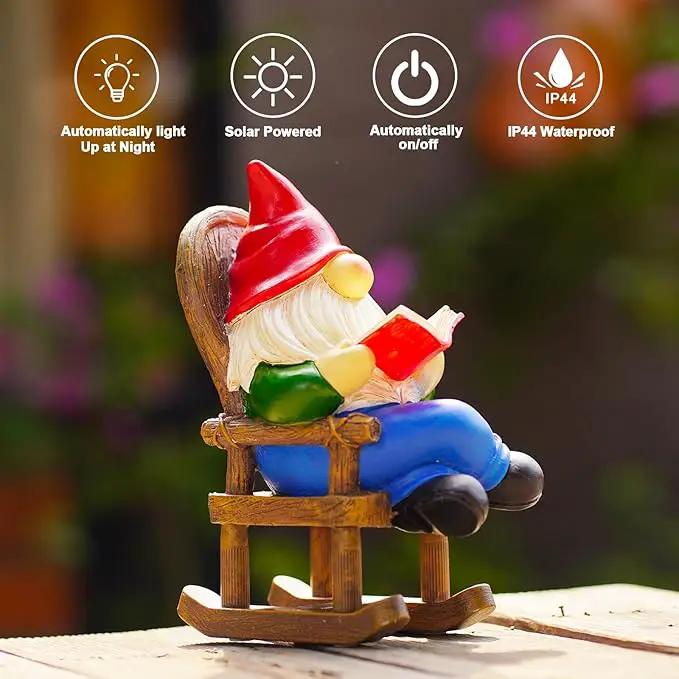 Goodeco Solar Gnome Statue for Garden - Perfect Relaxing Home or Outdoor & Fairy Garden Decor, Great as Birthday or Mom Gifts- 5.7x8.1 in by GreenHaven Gardens
