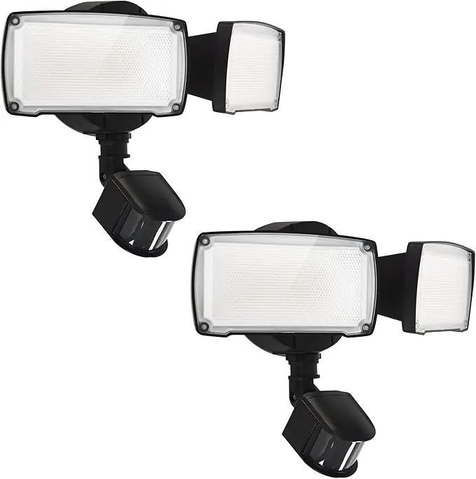 UME 2 Pack 19W LED Flood Light Motion Sensor Outdoor, 2 Adjustable Head, 2000LM, 5000K, IP65 Waterproof, Dusk to Dawn Security Light with Photocell for Exterior,Outside,Garage,House(Black) by GreenHaven Gardens