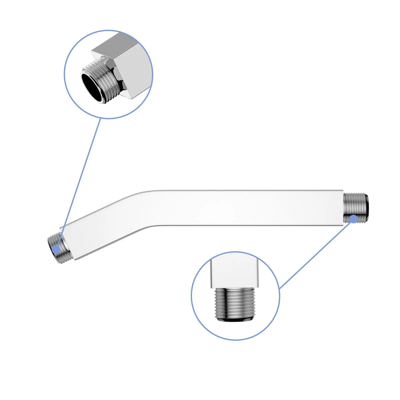 Elegant 6" Shower Arm With Flange, Stainless Steel Construction For Rain Shower Heads by HouseOfZazla