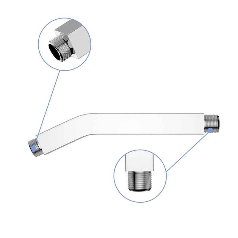 Elegant 6" Shower Arm With Flange, Stainless Steel Construction For Rain Shower Heads by HouseOfZazla