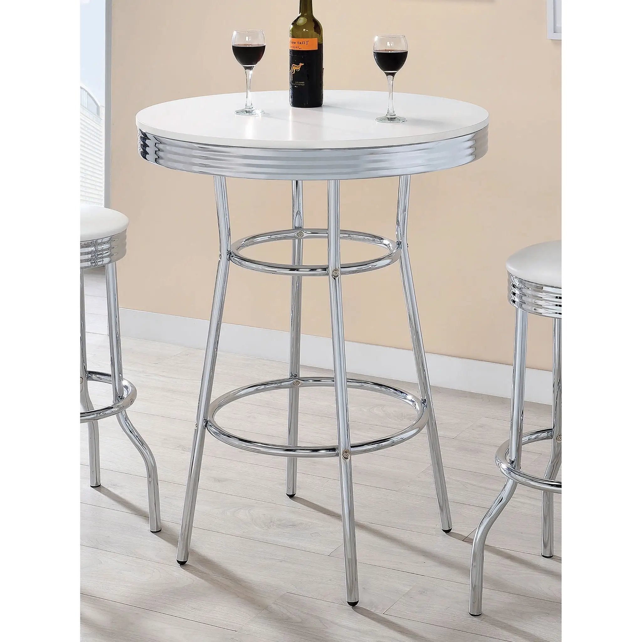 Werner - Round Bar Table - White by HouseOfZazla