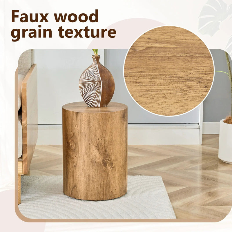 Cylindrical End Coffee Table, Living Room Furniture - Wood by Unique Piece Furniture