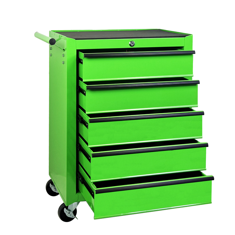 Rolling Metal Tool Chest with 5 Drawers, 20" Steel Cabinet - Green by HouseOfZazla