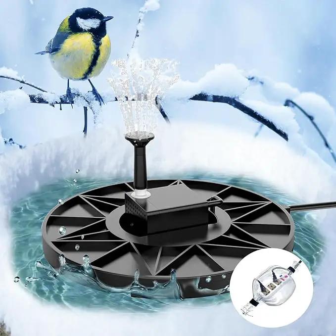 Bird Bath Heater Pond Heater 70W Shallow Water Pond deicer Energy-Saving, thermostatically Controlled Winter Outdoor with a Protective Socket Cover (with Water Pump) by GreenHaven Gardens