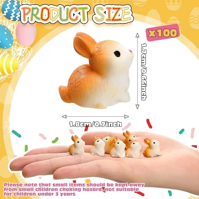 Marsui 100 Pcs Bunny Miniatures Figurines Rabbit Miniature Accessories Easter Garden Landscape Garden Rabbit for Easter Garden Accessories Dollhouses Decoration(Lively Rabbit) by GreenHaven Gardens