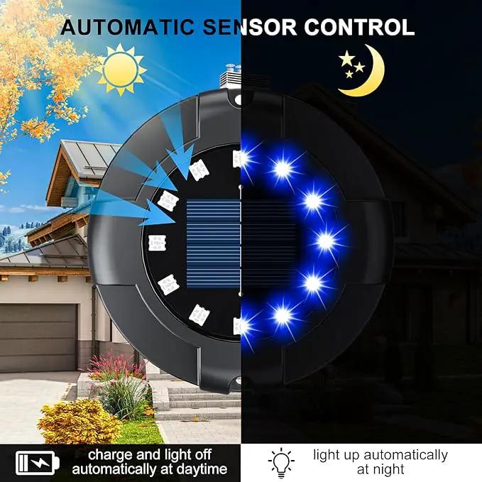 Solar Pathway Lights Outdoor 12 Packs, Bright Blue 16 LEDs Solar Ground Lights Walkway Lights with Side Light, Waterproof Solar Deck Light for Yard Walkway Garden Poolside Driveway Decorations by GreenHaven Gardens