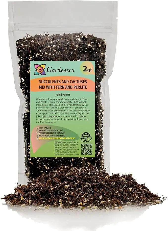 Fern + Perlite Soil Mix for Repotting and Planting Succulents and Cactuses - 2 Quart Bag by GreenHaven Gardens