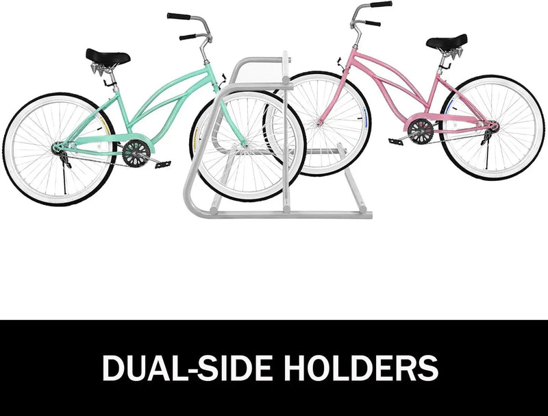 BestEquip 10 Holders Floor Bike Rack, 59" Length All-Steel Grid Bike Rack, 10-Bike Capacity Dual-Side Storage Stand for Garages Streets Yards Bike Events by GreenHaven Gardens