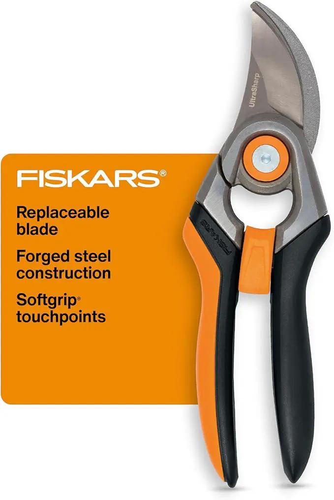Fiskars Bypass Pruning Shears, 1-Inch Cut Capacity Softgrip Pruner, Forged Steel Replaceable Blade Stays Sharp Through Heavy Use with Rust Resistant, Low-Friction Coating by GreenHaven Gardens