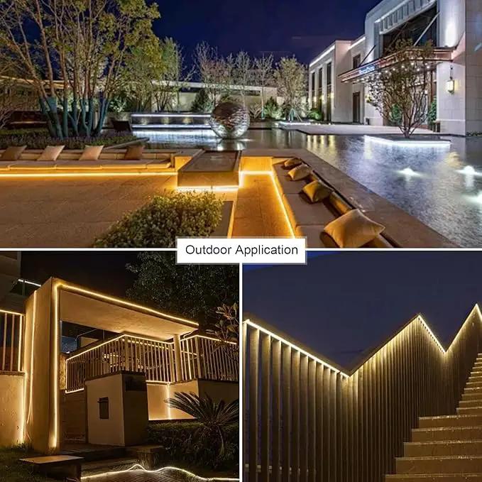 Outdoor LED Rope Light Waterproof, AC 110V,1800LEDs,3500k LED Strip Lights 15M/49.2ft Fexible LED Tape Light for Garden, Patio, Indoor Outdoor Decoration by GreenHaven Gardens