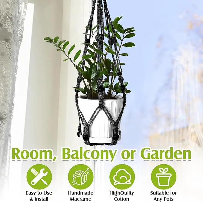 Hoteam 12 Pcs Macrame Plant Hangers Macrame Hanging Planters for Indoor Plants Handmade Boho Hanging Baskets Flower Pots Holder for Outdoor Home Wall Decor by GreenHaven Gardens