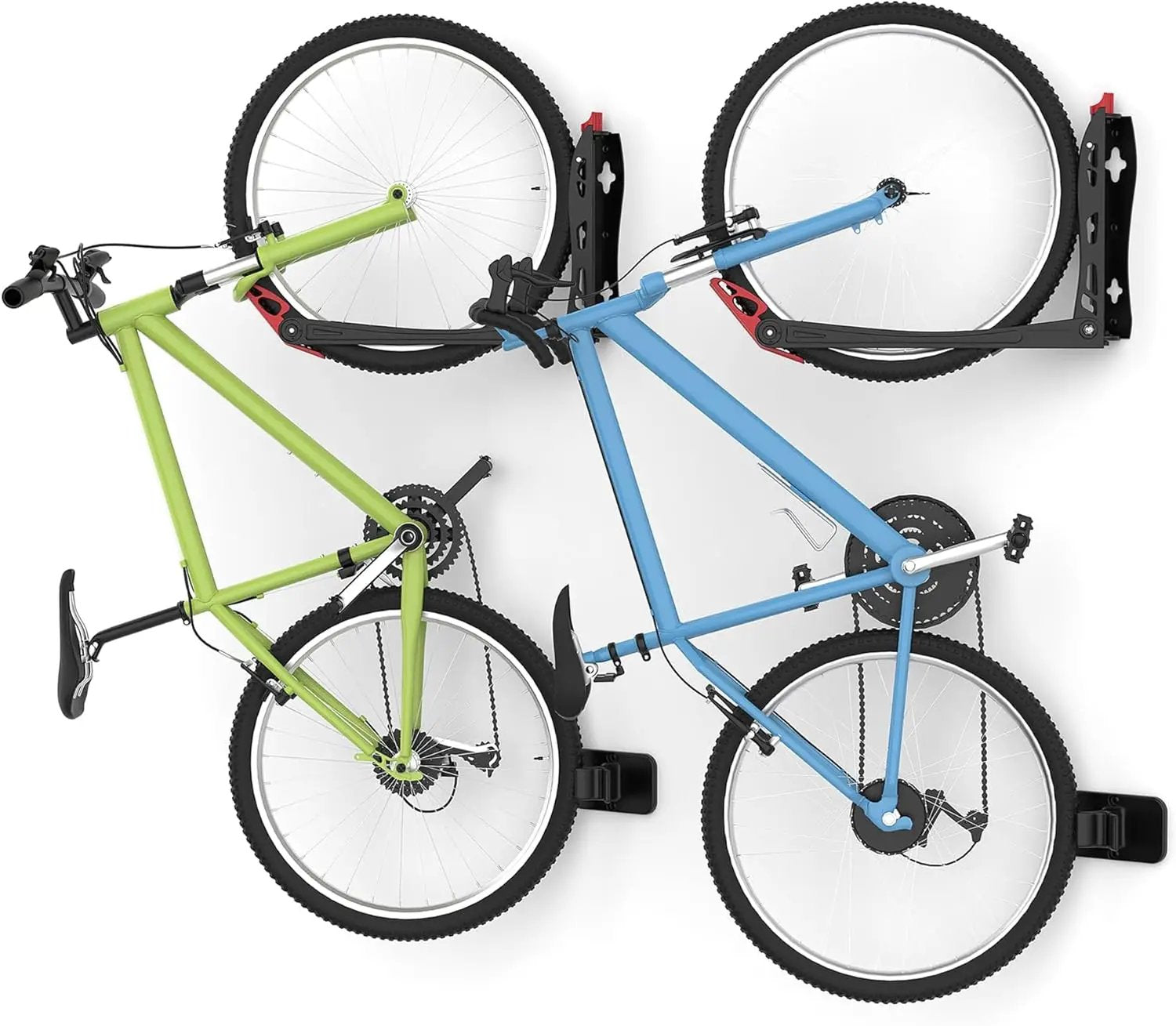 WALMANN BIKEPAL No Lifting Wall Mount Swivel Bike Rack, Vertical Bike Wall Hangers for Garage Space Saving Bike Storage Solution(2 Pack) by GreenHaven Gardens