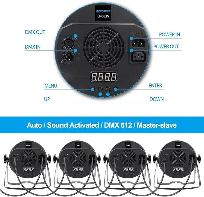 BETOPPER DJ Light 2 Pack, 54x3W LED Par Lights, DMX Stage Lights Sound Activated, Strobe Wash Lighting for Wedding, Church, Party, Club, Concert and Festival Events (2) by GreenHaven Gardens