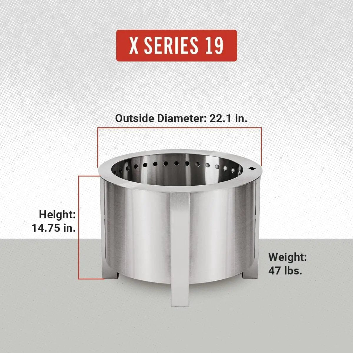 Breeo Smokeless Fire Pit (X Series 19, Stainless Steel) | 22.1 inch Smokeless Firepit for Outside | 47 Pounds | Ideal for Families Compatible with Wide Range of Breeo Accessories by GreenHaven Gardens