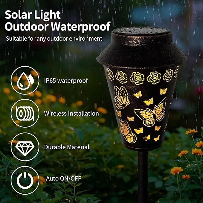 Solar Pathway Lights Outdoor Waterproof, Metal Copper Butterfly Lantern for Yard, Garden, Walkway, Patio Decor and More, Ideal Landscape Lighting Gift for Women, Mom, Grandma by GreenHaven Gardens