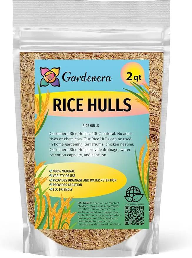 Enhance Plant Growth and Soil Health with Gardenera Horticultural Organic Rice Hulls - A Renewable and Biodegradable Solution - 2 QUARTS by GreenHaven Gardens