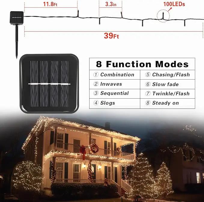 2 Pack Solar String Lights Outdoor, 200 LED Extra-Long 78 FT Solar Lights Outdoor with 8 Lighting Modes, IP65 Waterproof for Garden, Patio, Xmas, Balcony, Wedding, Party (Warm White) by GreenHaven Gardens