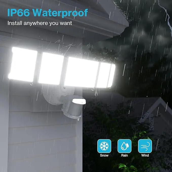 Olafus 100W Motion Sensor Outdoor Lights, 10000LM 6500K Daylight Flood Lights Outdoor Motion Sensor, Dusk to Dawn Outdoor Lighting, IP65 Waterproof Motion Detector Lights for Outside, White by GreenHaven Gardens