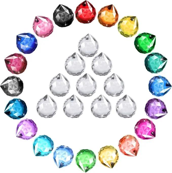 30 Pack Crystal Ball 20 mm Prism Suncatcher Sun Catchers Hanging Crystals Prisms for Windows Gift Feng Shui (Multicolor) by GreenHaven Gardens