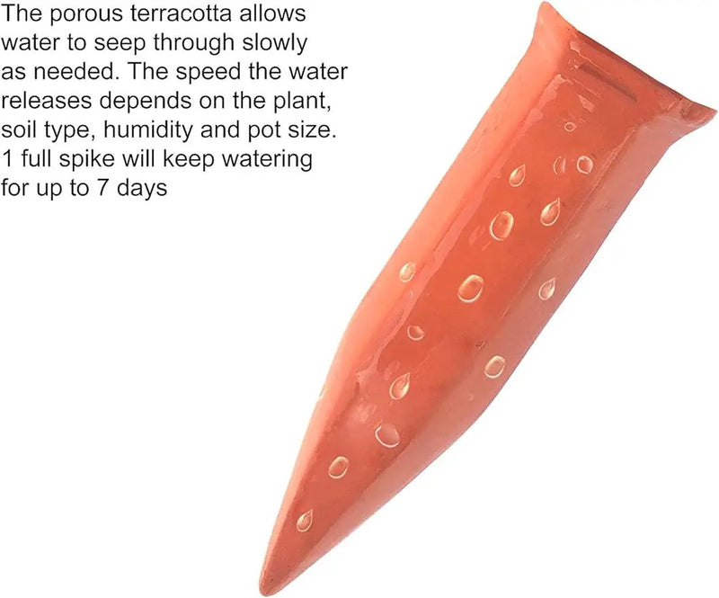 Terracotta Plant Self Watering Spikes - Set of 3 Terracotta Self Watering Bulbs, Self Watering Stakes, Self Watering Globes for Pot Plants (Birds Painted, Large) by GreenHaven Gardens