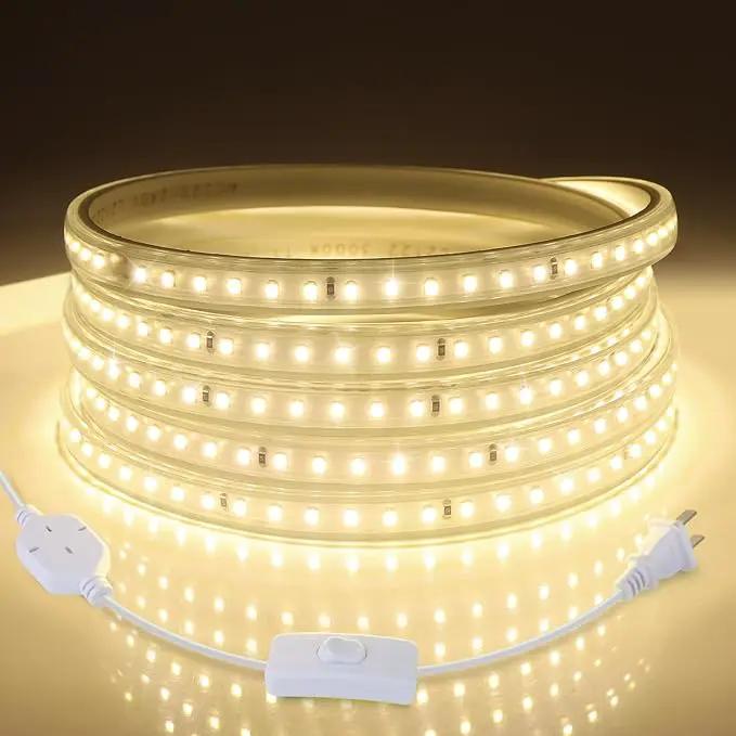 AIMENGTE Plug in LED Strip Lights for House, Led Lighting for Garden Yard Lawn Under Cabinet Patio Wardrobe Backyard, AC 110V, 240LEDs, 3000k LED Rope Lights (6.6ft, Warm White) by GreenHaven Gardens