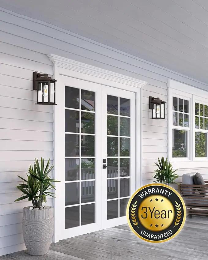 VIANIS Oil Rubbed Bronze Dusk to Dawn Porch Lights Outdoor, 2-Pack Anti-Rust Aluminum Outside Lights for House, Porch, Garage, Front Door, Patio, Easy-to-Install Waterproof Modern by GreenHaven Gardens