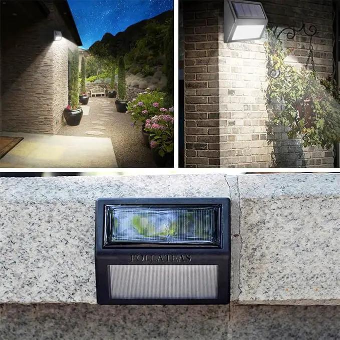 Solar Lights Outdoor, Waterproof Solar Powered Deck Step Lights for Patio Garden Backyard Garage Driveway Pathway Outside Wall Lighting (Warm White/2 Pack) by GreenHaven Gardens