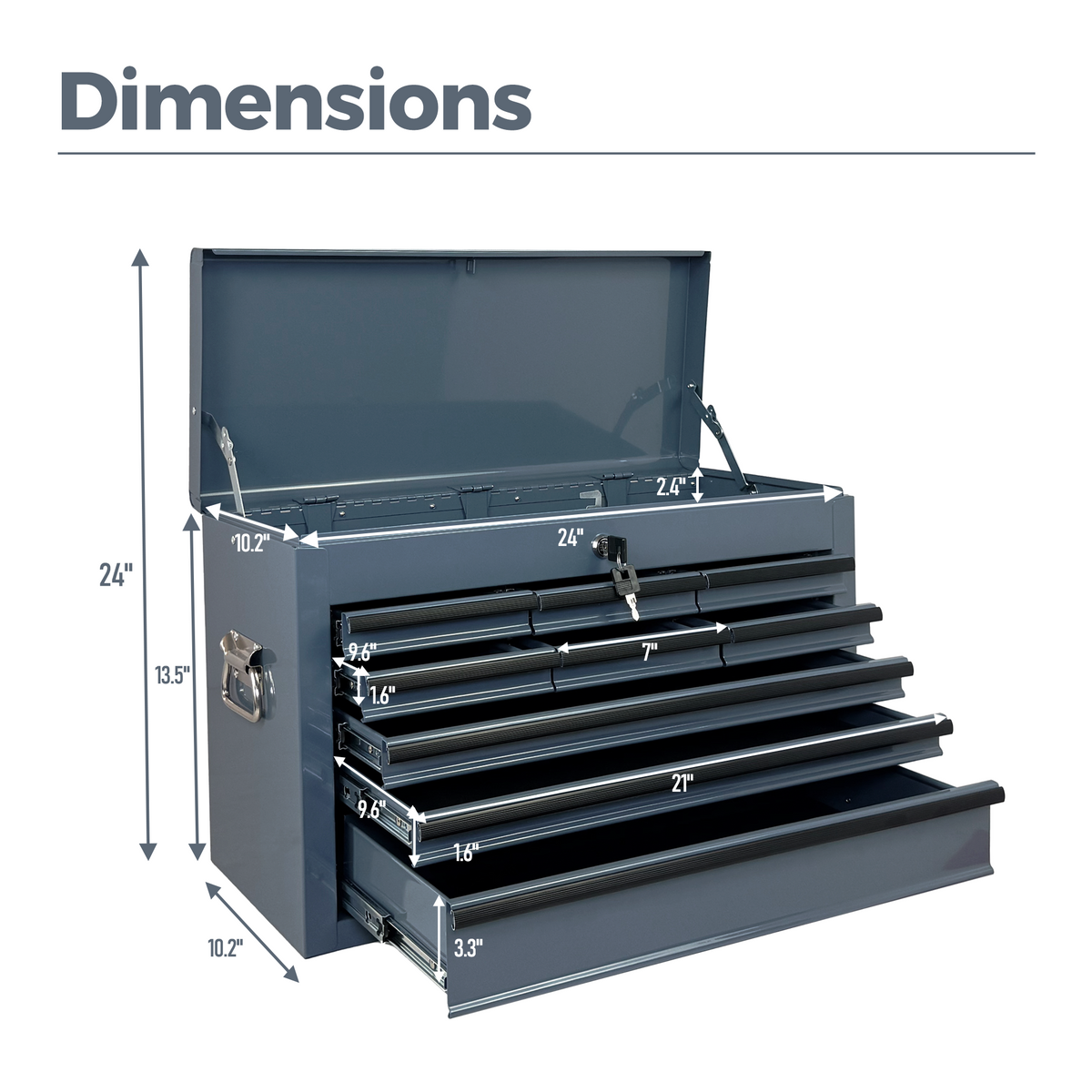 Heavy Duty Metal Tool Box - 24-inch Portable Organizer by HouseOfZazla