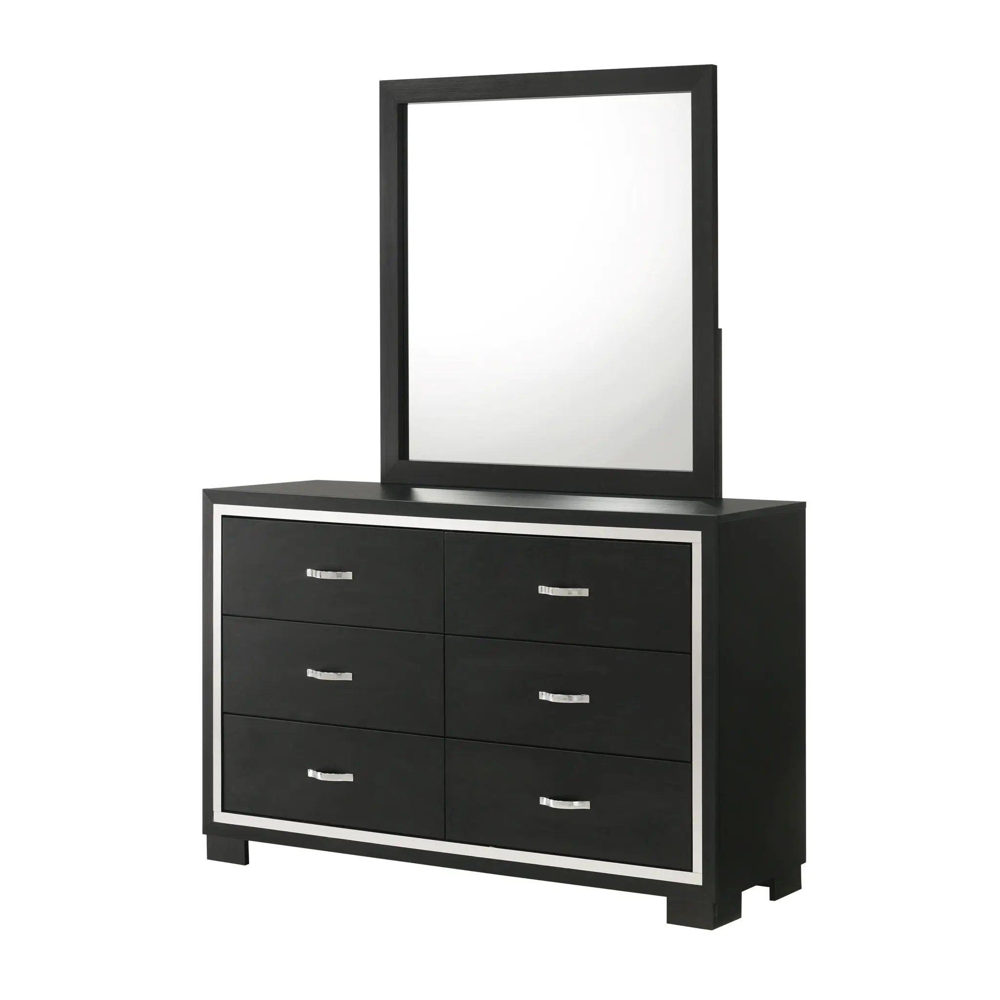 6 Drawer Dresser With Handles Bedroom Furniture - Black by Unique Piece Furniture