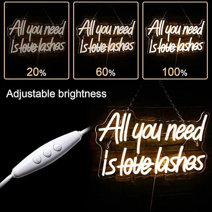 WLHOPE All you need is Lashes Neon Sign, Warm White Led Neon Signs for Wall Decor, USB Lash Neon Signs Letter Neon Lights for Bedroom Bar Party Girls Room Nail Room Salon, Lash Room Decoration by GreenHaven Gardens