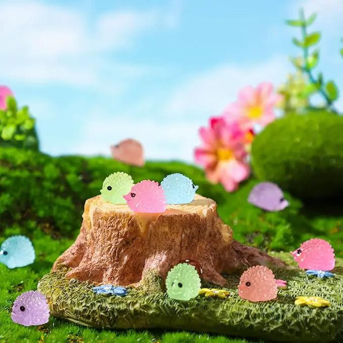 Hiboom 120 Pcs Luminous Mini Hedgehog Figurines Hedgehog Miniature Garden Ornaments Glow in Dark Mini Resin Figures Tiny Animal Figurines Bulk for Garden Micro Landscape Plant Moss DIY Fairy Decor by GreenHaven Gardens