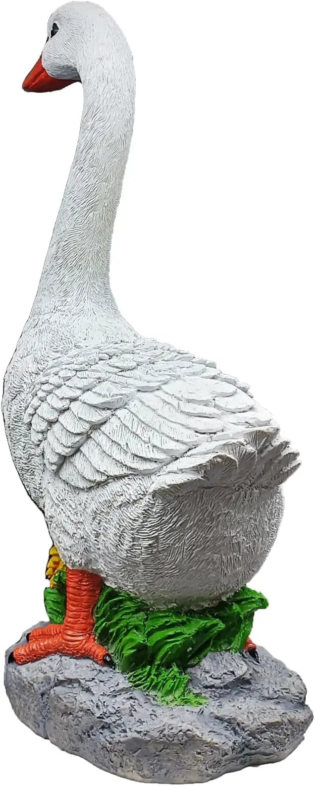 Porch Goose Statue Cygnus, Big Resin Garden Lawn Yard Décor, Sculpture, 20 inches High Figurine, Duck, Indoor and Outdoor, by GGTown TM by GreenHaven Gardens