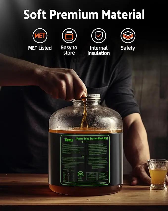 iPower 20" x 20" Waterproof Durable Seedling Heat Mat Warm Hydroponic Plant for Indoor Gardening Germination Starting by GreenHaven Gardens