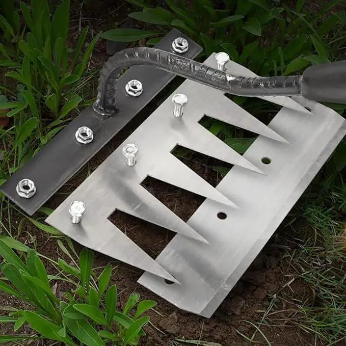 Gardening Hand Weeder Tool,Manual Weeder Tool with Detachable Blades, 4 Sizes High Carbon Steel Dual-Edge Design for Farm Garden Lawn Weed Removal, Soil Cultivation & Root Extraction (8 Tines) by GreenHaven Gardens