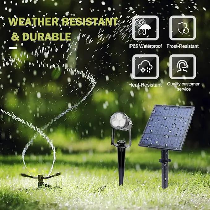 APONUO Metal Outdoor Solar Landscape Lights Solar Lights Outdoor Waterproof Solar Landscape Spotlight for Yard Landscape Lighting, Auto On/Off for Pathway,Driveway, Porch, Patio (Cool White) by GreenHaven Gardens