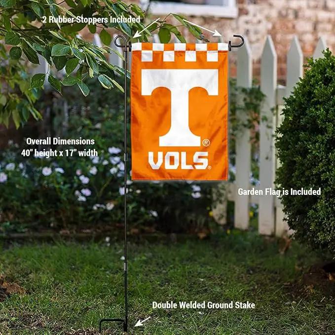College Flags & Banners Co. Tennessee Volunteers Checkerboard Garden Flag with Stand Holder by GreenHaven Gardens