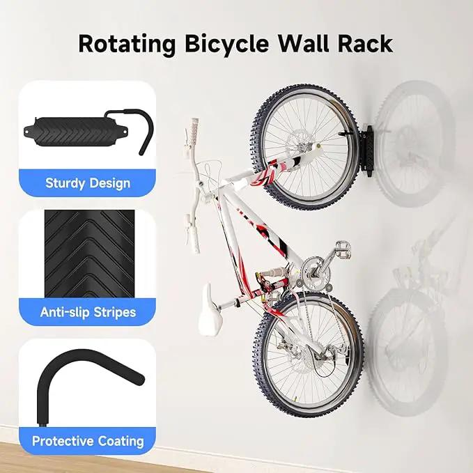 suptek Swivel Bike Wall Mount: Heavy-duty, space-saving vertical bike rack with 120° rotation, supports up to 132 lbs. Easy to install for road bikes, MTBs, and more. by GreenHaven Gardens