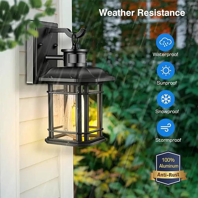 VIANIS 2 Packs Motion Sensor Outdoor Lights, Dusk to Dawn Outside Lights for House, Black Outdoor Light Fixture Sconce for House, Doorway, Entryway, Waterproof, Anti-Rust by GreenHaven Gardens