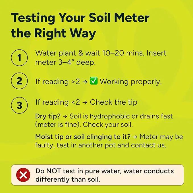 GROWIT Soil Moisture Meter for Plants - Plant Moisture Meter for House Plants - No Batteries Required by GreenHaven Gardens