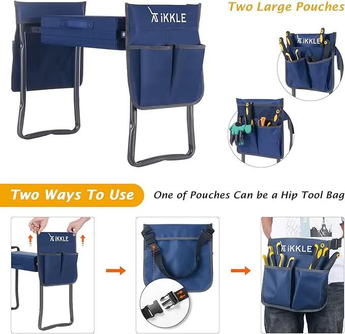 ikkle Garden Kneeler and Seat Heavy Duty Garden Stool, Upgraded Gardening Kneeler Bench, Thicker Wider Kneeling Pad, Garden for Seniors by GreenHaven Gardens