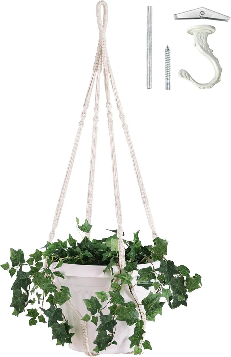 Giant XXL 55 Inches Macrame Planter Hanger Large for 15 inch Pot + Swag Hook | Extra Large Hanging Planter for Indoor Plants | No Pot/Plant Included (XXL) by GreenHaven Gardens