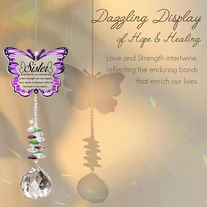 Sympathy Gifts for Loss of Sister, Sister Memorial Crystal Suncatcher Rainbow Maker,Memorial Gifts for Loss of Sister, in Memory of Sister, Bereavement Gifts for Loss of Sister by GreenHaven Gardens