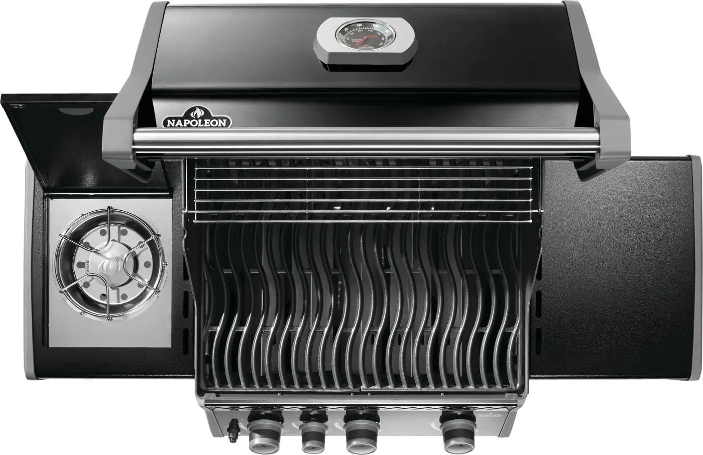 Napoleon Rogue 425 Propane Gas Grill with Range Side Burner, Black, 3 Stainless Steel Main Burners, Durable Grilling Power by GreenHaven Gardens