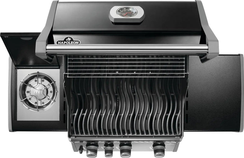 Napoleon Rogue 425 Propane Gas Grill with Range Side Burner, Black, 3 Stainless Steel Main Burners, Durable Grilling Power by GreenHaven Gardens