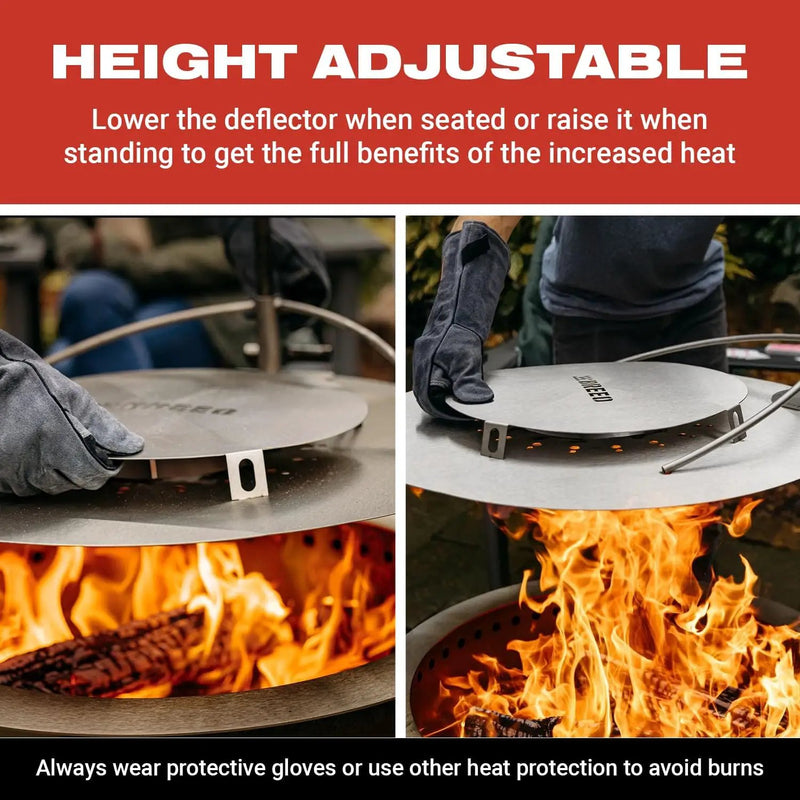 Breeo Smokeless Fire Pit Warmth Bundle (X Series 24 Corten Steel, Heat Deflector, Ash Shovel, & Lid) | 27.5 inch Smokeless Firepit for Outside | Ideal for Families by GreenHaven Gardens