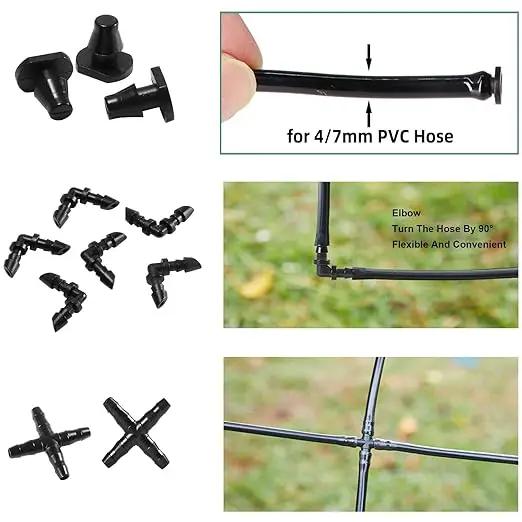 281 Pcs Irrigation Fittings Kit,1/4" Tubing Drip Irrigation Fittings,Irrigation Fittings Kit for Flowerpot Lawn(Straight Barbs,Single Barbs,Valves,Tubing Cutter,Tees,Elbows,End Plugs,4-Way Coupler). by GreenHaven Gardens